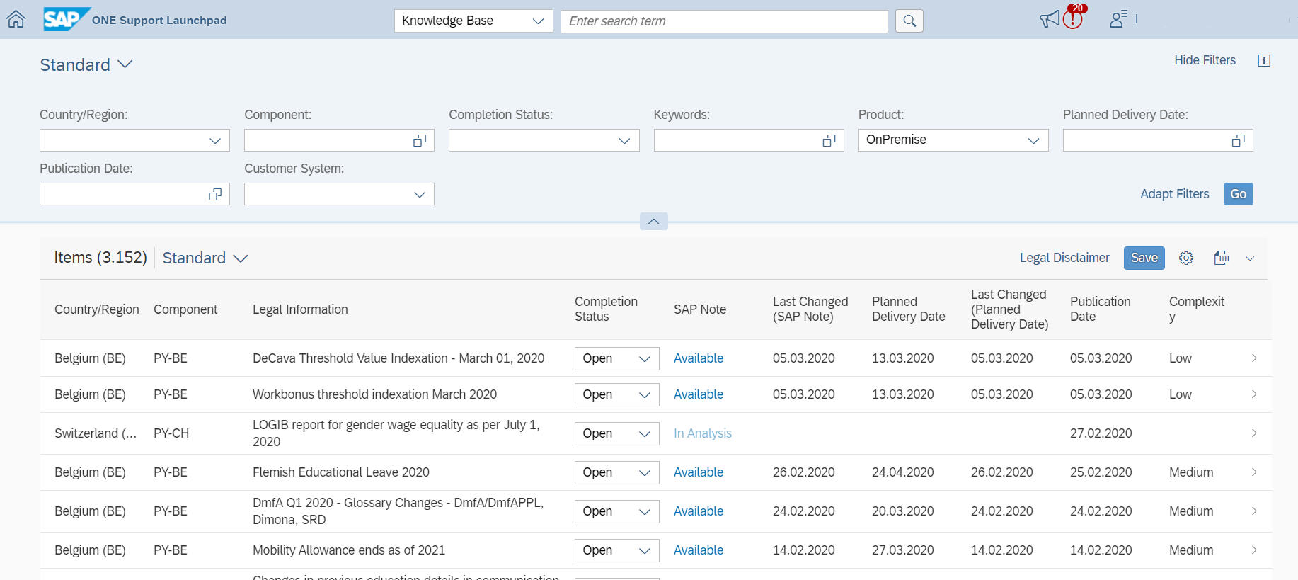 КАК УЗНАВАТЬ О ВЫПУСКЕ SAP-НОТ ПО ЗАКОНОДАТЕЛЬНЫМ ОБНОВЛЕНИЯМ?